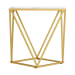 Riko - Square End Table With Metal Leg - Gold