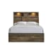 Bailey - Queen Bookcase Panel Bed With Bluetooth - Walnut