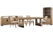 Tristan - Extendable Trestle Dining Table With 4 Side Chairs, Sideboard And Dining Cabinet - Swiss Coffee / Beige