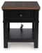 Wildenauer - Brown / Black - Rectangular End Table