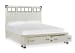 Harper Springs - Complete Queen Panel Storage Bed With Metal / Wood Headboard - Silo White