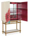 Melange - Patrisha Bar Cabinet - Beige / Red