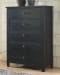 Noorbrook - Black - 6 Pc. - Dresser, Mirror, Chest, King Panel Bed with 2 Storage Drawers