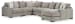 Aslan Court - Pebble - 7 Pc. - 6-Piece Sectional With Raf Corner Chaise, Ottoman