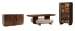 Reena - Extendable Trestle Dining Table With 2 Benches, Sideboard And Display Cabinet - Rich Brown / Beige