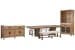Plum Creek - Trestle Dining Table With 2 Benches, Server And Display Cabinet - Sierra Brown