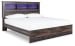 Drystan - King Panel Bookcase Bed - Brown / Beige