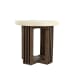 Aspen - Round End Table - Distressed Brown/Antique White