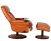 William - Swivel Pedestal Recliner And Storage Ottoman, And Arm Table - Orange