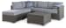 Petal Road - Gray - Loveseat Sectional, Ottoman, Table Set (Set of 4)