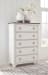 Nashbryn - Whitewash - 6 Pc. - Dresser, Mirror, Chest, California King Panel Bed