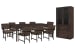 Modern Mosaic - Leg Dining Table With 8 Arm Chairs And China Cabinet - Brown