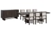 Tauren - Extendable Double Pedestal Dining Table With 6 Upholstered Side Chairs And Buffet - Coffee Bean / Beige