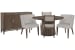 Kavanaugh - Extendable Round Dining Table With 2 Side Chairs, 2 Host Chairs And Sideboard - Weathered Kona Brown / Gray