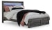 Baystorm - Queen Panel Bed With 2 Storage Drawers - Gray