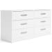 Flannia - White - Six Drawer Dresser