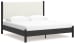 Cadmori - Black / White - King Upholstered Panel Bed
