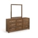 Laurel Ridge - King Upholstered Panel Bed And Drawer Dresser With Portrait Mirror - Brown / Gray