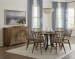 Dovetail - Solid American Oak - Round 60" Table With A Metal Pedestal - Natural