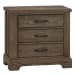 Yosemite - Nightstand - 3 Drawers - Dark Brown