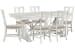 Heron Cove - Extendable Trestle Dining Table With 6 Side Chairs - Chalk White And Dovetail Gray