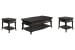 Francine - Lift Top Storage Cocktail Table With 2 End Tables - Warm Charcoal