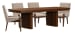 Reena - Extendable Trestle Dining Table With 4 Host Chairs - Rich Brown / Beige