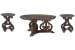 Bellamy - Round Cocktail Table With 2 Accent End Tables - Peppercorn