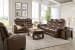 The Man-Den - Mahogany - 3 Pc. - Power Sofa, Loveseat, Recliner