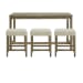 Oak Lawn - Bar Table Single Pack (Table + Three Stools) - Natural Finish
