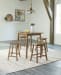 Shully - Natural - 5 Pc. - Square Counter Table, 4 Stools