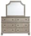 Falkhurst - Gray - 8 Pc. - Dresser, Mirror, Chest, California King Upholstered Panel Bed, 2 Nightstands