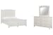 Willowbrook - King Panel Bed And Drawer Dresser With Landscape Mirror - Egg Shell White