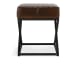 Bruno - Leather Rectangle Stool - Rustic Brown