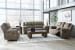 Laresview - Fossil - 3 Pc. - Reclining Sofa, Reclining Loveseat With Console, Recliner
