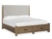 Plum Creek - Queen Upholstered Panel Storage Bed And Drawer Dresser With Landscape Mirror - Sierra Brown / White