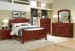 Hamilton/Franklin Panel Bed with Storage Footboard Cherry Queen