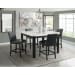 Francesca - 5 Piece Counter Height Dining Set, Table & Four Faux Leather Chairs - White Marble / Black