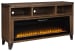 Royard - Warm Brown - 65" TV Stand with Wide Fireplace Insert