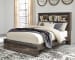 Drystan - Queen Panel Bookcase Bed - Brown / Beige