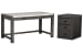 Plum Creek - Writing Desk With Mobile File Cabinet - Ravenwood Black / White