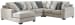 Ardsley - Pewter - Left Arm Facing Corner Chaise with Loveseat 4 Pc Sectional