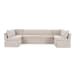 Fable - 5 Piece Slipcover Dining Banquette U-Shape - Beige