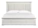 Kingston - Complete King Panel Bed With Upholstered Headboard - Whisper White And Cerused Nutmeg