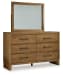 Sherbana - Light Brown - Dresser And Mirror