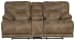 Voyager - Fabric Power Lay Flat Reclining Console Loveseat - Brandy