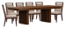 Reena - Extendable Trestle Dining Table With 6 Side Chairs - Rich Brown / Beige