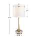 Molena - Brass & Pearly Stone Table Lamp - Brass,Gold,White