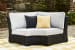 Beachcroft - Black / Light Gray - Curved Corner Chair With Cushion
