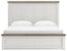 Savonport - King Panel Bed With Under Bed Storage Unit - White / Brown